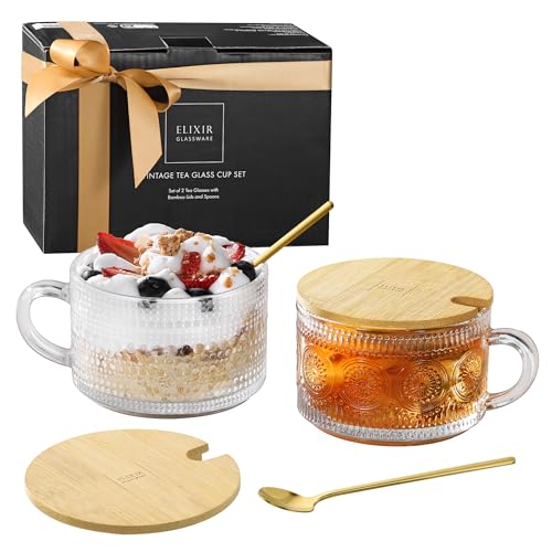 ELIXIR GLASSWARE Vintage Coffee Mugs Set...