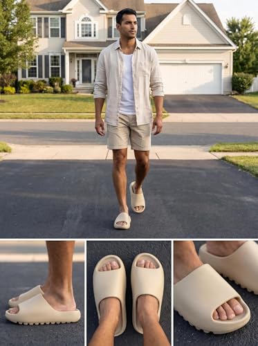 Image of Cloud Slides for Women Men, Unisex Recovery House Slides Indoor Outdoor, Waterproof Shower Shoes for Bathroom, Womens Mens Walking Sandals Comfortable