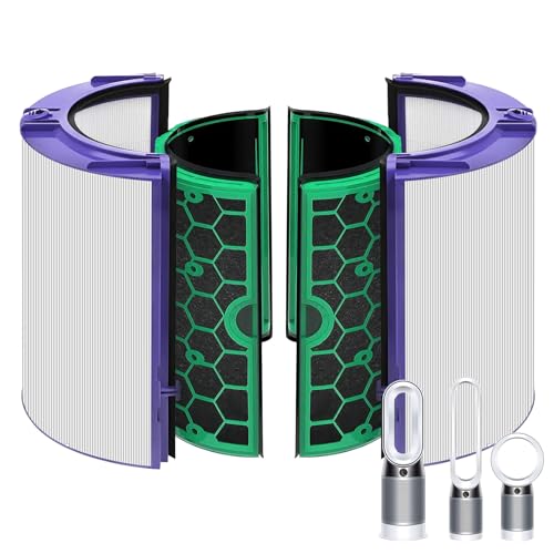 360° Glass HEPA Filter and Activated Carbon Filter for Dyson Pure Cool DP04 DP05 TP04 TP05 HP04 Air Purifying Tower Fan, Replacement Part Number 969048-05 968707-08 968708-08