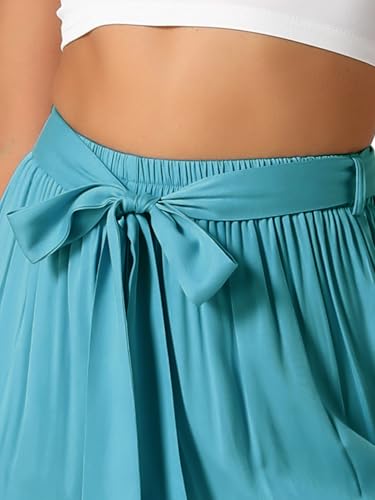 Image of Allegra K Women's 2026 Summer Wide Leg Palazzo Pants High Waisted Flowy Trendy Casual Lounge Boho Beach Ruffles Trousers