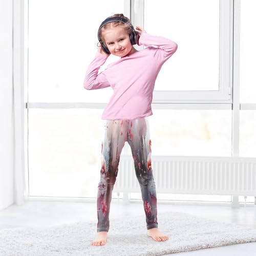 Toddler Girls Leggings Printed Yoga Pants Leggings Tree Flamingos for Kids4