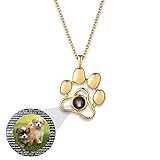 Benutzerdefinierte Haustier Foto 100 Ich liebe dich Sprache Projektion Halskette Liebe Erinnerung Einzigartige Valentinstag Jubiläum Muttertag Geburtstag Schmuck Ideal(Gold 20)