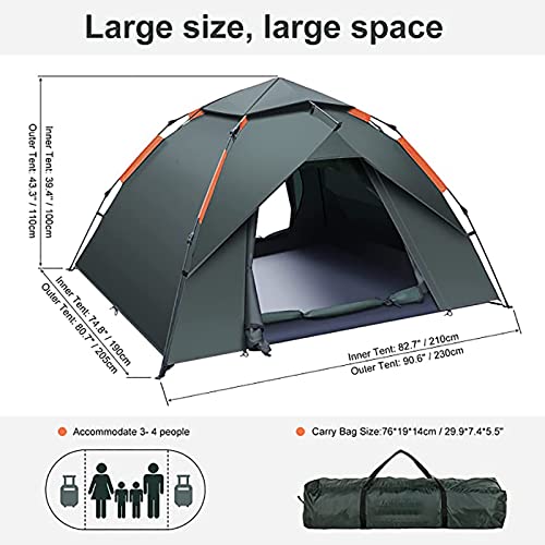 Carpa automática para 3 personas ultraligera para camping miniatura 3