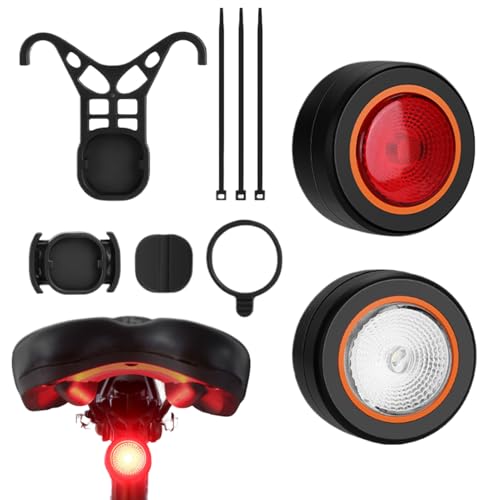 Biniveil Luz De Frenado para Ciclismo,Luz LED Brillante para Bicicleta con Sensor Inteligente e Impermeable - Accesorio Magnético Potente con 5 Modos E Iluminación De Advertencia para Noche