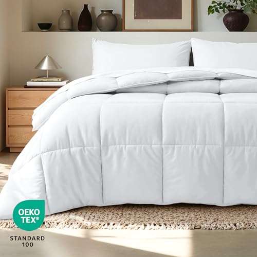 Image of Bare Home Comforter Set - Twin /Twin Extra Long - Goose Down Alternative - Ultra-Soft - Premium 1800 Series - All Season Warmth (Twin /Twin XL, White)