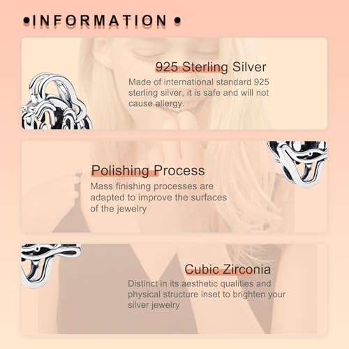 Image of S925 Sterling Silver Cartoon Anime Charms Pendant, Character Figures Dangle for Bracelet Necklace, Gifts for Mom Girlfriend Family, Valentine's Birthday Christmas Anniversary Jewelry