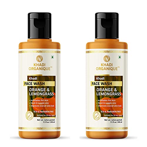 Image of Khadi Organique Orange & Lemongrass Natural Face Wash Sls & Paraben Free Pack Of 2