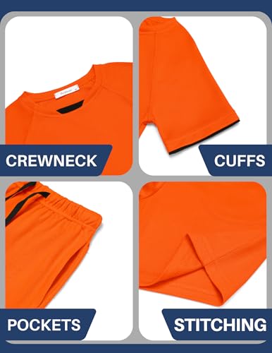 Image of Arshiner Boys Loose Athletic Set Crew Neck T-Shirt & Mesh Short 4-13 Years