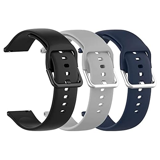 BUYGOO 3 correas de repuesto compatibles con Galaxy Watch Active reloj de pulsera de silicona inteligente de repuesto para reloj deportivo suave y transpirable 20mm color sólido de silicona