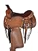 Western Trail Saddle Horse Pleasure Comfortable Ride Tooled Leather Rodeo Cowboy Saddles 15 16 17 18 FQHB (16 Inch, Wavy Border)