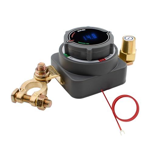 matell Mechanical Battery Disconnect Switch with Digital Display 80V/2000A Heavy-Duty Disconnect Isolator Waterproof & High-Temp Resistant for Car/Trucks/Boats/RVs