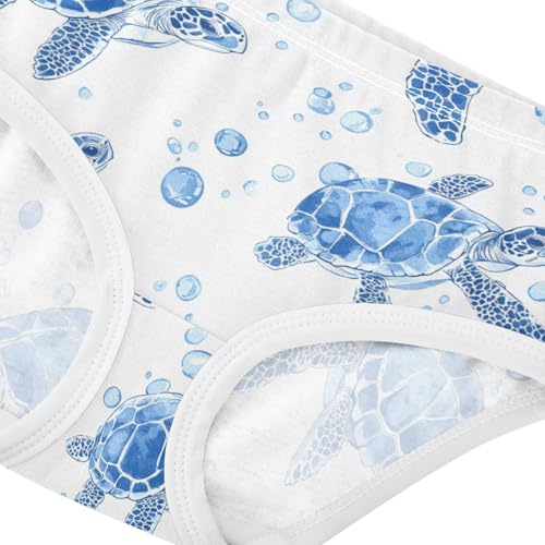 Wusikd Sea Turtles Bubbles Girls' Underwear Cotton Water Girls Briefs Soft Toddler Underwear 2T4