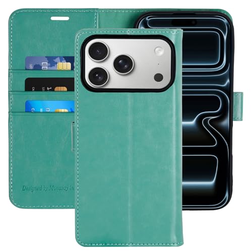 MONASAY Wallet Case for iPhone 18 Pro Max/17 Pro Max 3 Card Slot-Mint