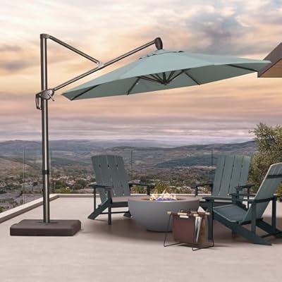 PURPLE LEAF 10FT Cantilever Patio Umbrella with...