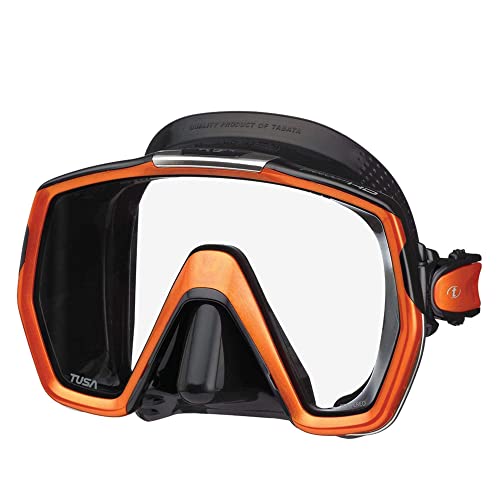 TUSA M-1001 Freedom HD Scuba Diving Mask, Black/Energy Orange, one size (M-1001QB-EO)