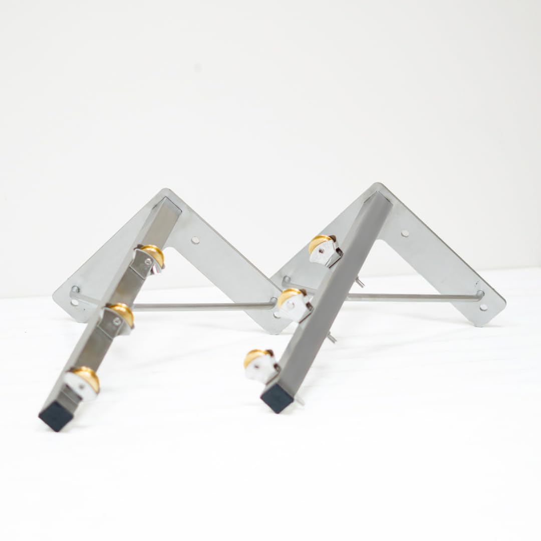 Tendedero de poleas de acero inoxidable con 2 brazos y 6 poleas de latón | Avalon Tendedero Fijo de Pared con forma de escuadra. 2 Brazos de Inoxidable, 6 poleas y Anclajes con alta Capacidad de Carga