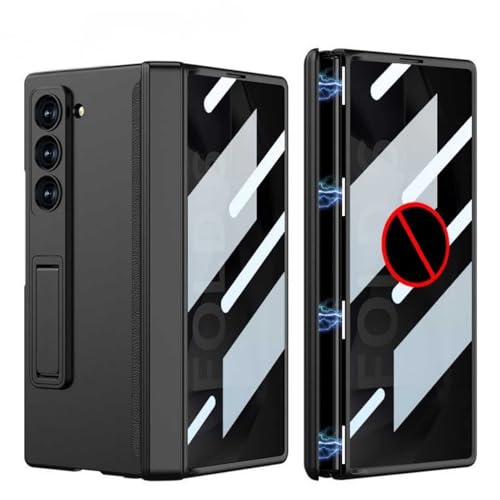 Mizznee Case For Samsung Galaxy Z Fold 6 Fold 6 Case With Built-in Screen Protector Magnetic Hinge Protection Hidden Kickstand Protective For Samsung Galaxy Z Fold 6 Case (Black)