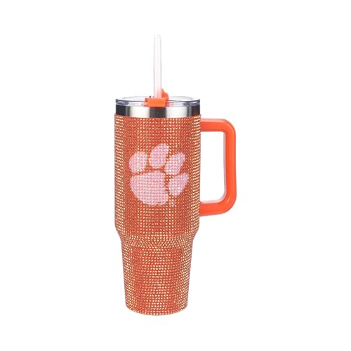 Image of The Memory Company Officially Licensed 40oz TC Bling Game Day Tumbler with Vintage Logo, Clemson University