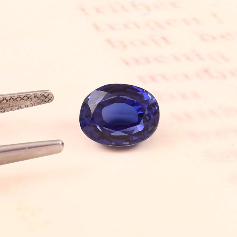 Saphir bleu Ceylan 9x7mm véritable pour création joaillerie haut de gamme