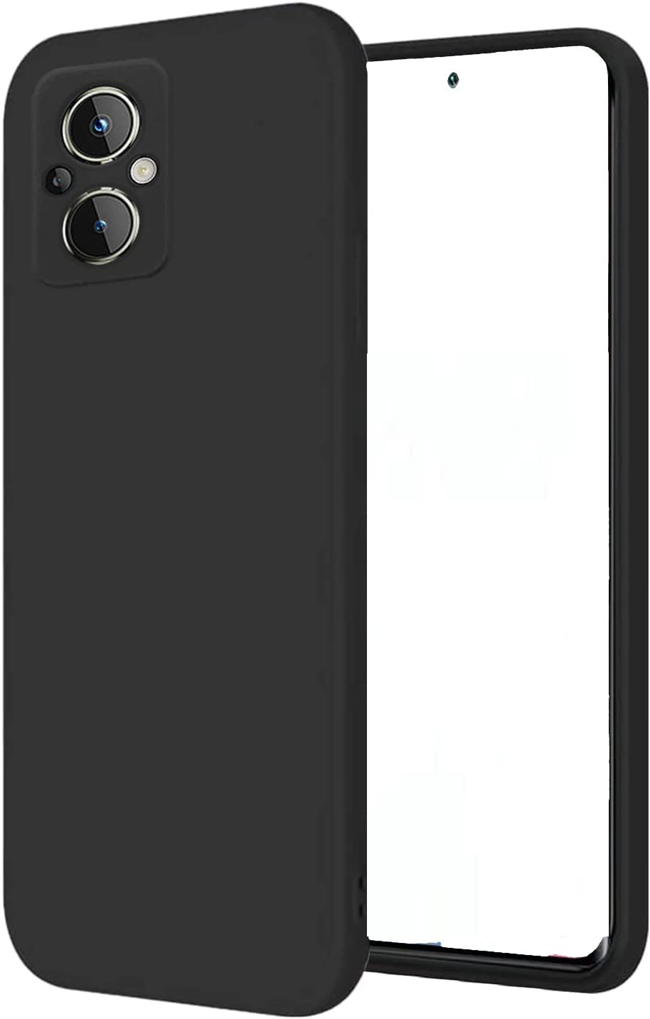 Custodia Per Oppo Reno 8 Lite 5G Con Sporta Carte E Anello Rotante – Cover TPU/PC Con Protezione Fotocamera A Scorrimento, Nero