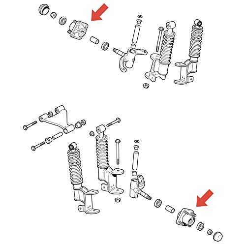 Golf Cart Front Wheel Hub Assembly For Ezgo Rxv 2008+ Gas & Electric,Oem# 609603 Pair Of 2 #TOP6