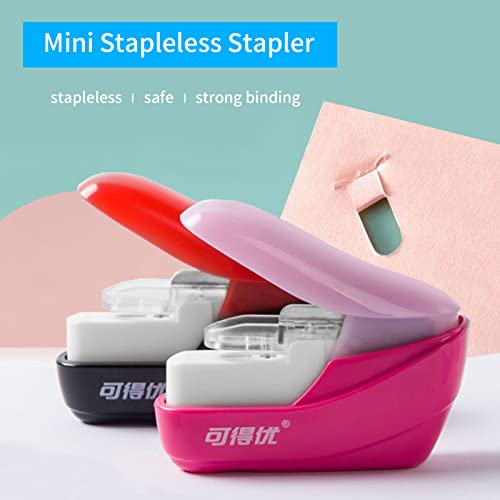 Mini grampeador seguro portátil sem grampos sem grampos 4 folhas capacidade para encadernação de pap