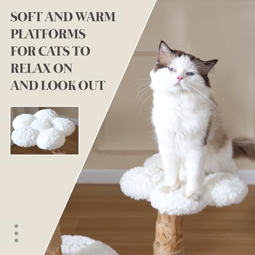 Árbol para gatos de madera natural PEGIC 47 pulgadas miniatura 6