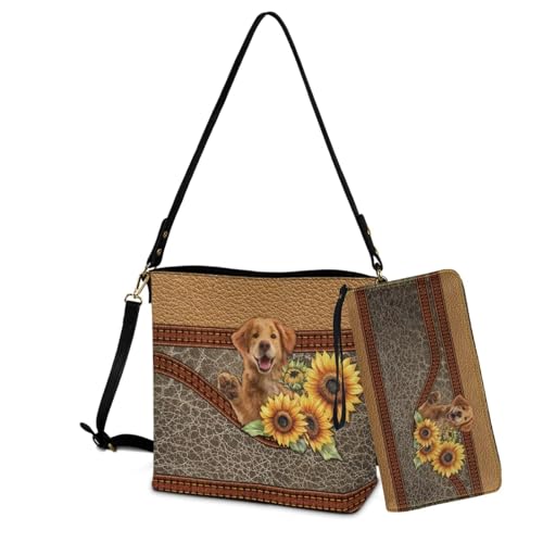 Image of Bucket Crossbody Bag Set for Women Lady, Leather Purse and Wallet Set Large Bucket Bag with Wallet