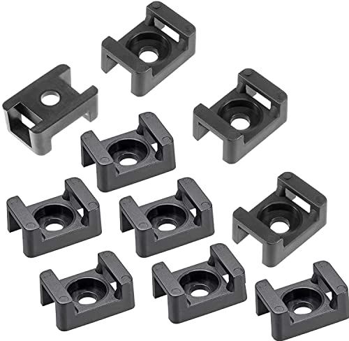 Helonge Cable Tie Mounting,100 Pcs Zip Tie Base,5 mm(M5) Screw Hole, 23x16x9(L*W*H) mm Cord Tie...