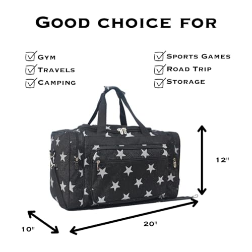NGIL Canvas 20" inch Duffle Bag (Glitter Super Star-Blk)2
