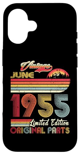 70 Years Old Retro Vintage June 1955 Funny 70th Birthday Carcasa para iPhone 16