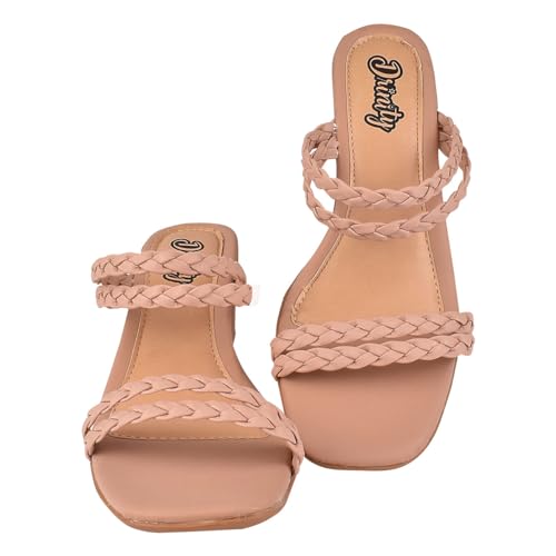 Sandália Feminina Salto Bloco Confortável Direto Da Fábrica SS13 34 ao 39 (Nude, BR, Adulto, Numéric