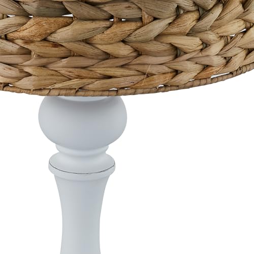 Maxax 26" Boho Rattan Table Lamps Set of 2 for Living Room, Coastal Bedside Lamps with Rattan Shade, Farmhouse Cottage Wicker Lamps, Rustic Resin Nightstand Lamps for Bedroom, White - Image 8
