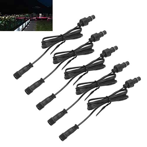 ViaGasaFamido 5pcs Deck Light Extension Cable 2 Pin IP67 Waterproof 3.3ft Plug and Play, PVC for Garden Lights Road Lighting