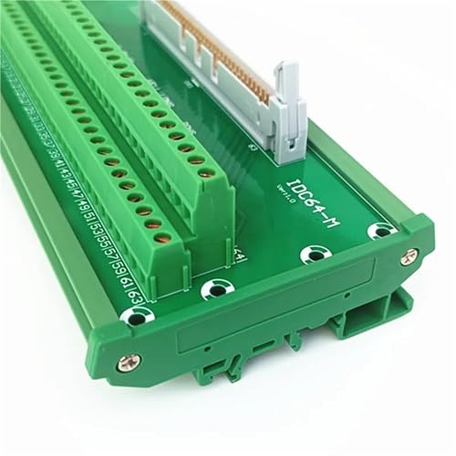 Image of IDC-64 DIN Rail Mounted Interface Module 2x32 Pins 0.1 inch Male Header Breakout Board, Terminal Block, Connector.