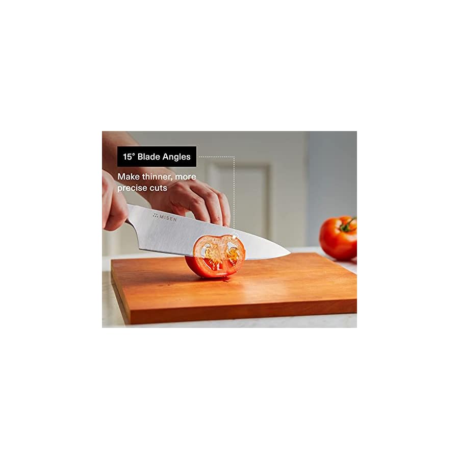 Misen Ultimate 8 Inch Chef's Knife - Pro Kitchen Knife - High Carbon Japanese Stainless Steel - Hybrid German and Japanese style blade - Craftsmanship for Culinary Enthusiasts, 8 in - Blue