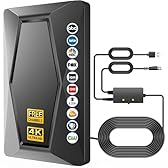 Fronguld 2025 TV Antenna Indoor Antenna for Smart TV Long Range Reception HD Digital Antenna Outdoor with Amplifier Signal Booster for Local Channels Supports 4K 1080p