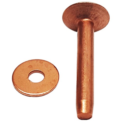 10 Pack #8 Solid Copper Rivets And Burrs - 20 Piece Total - Leather Fastener #TOP2