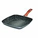 Produktbild Stoneline Back to Nature Grillpfanne, 28 x 28 cm, mit 2 Ausgüssen, Aluguss, Grillpfanne beschichtet mit echten Steinpartikeln, grau, Grillpfanne Induktion, Holzoptik