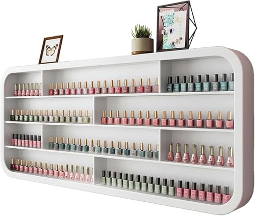 Organiseur mural en bois blanc style maison pour vernis et soin
