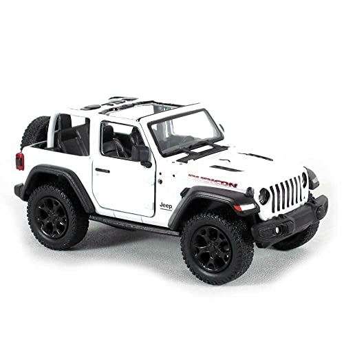 KiNSMART - Jeep Wrangler Rubicon Off Road 4x4 5 inch 1:34 Scale Die Cast Model Replica Toy Car (White Opentop)