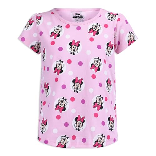 Disney Minnie Mouse Girls 4 Pack Short Sleeve T-Shirt for Toddler to Big Kids4
