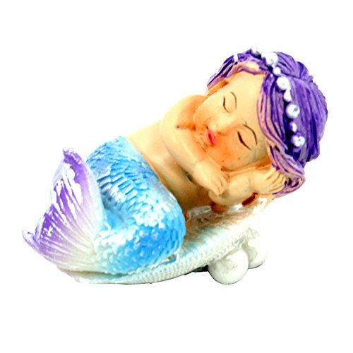Mini Sleeping Baby Mermaid Figurine (Blue Tail)