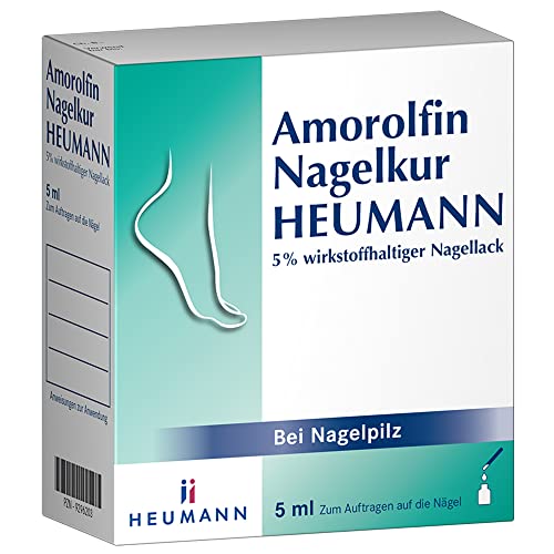 Amorolfin Nagelkur HEUMANN 5% wirkstoffhaltiger Nagellack zur Nagelpilz-Behandlung - Effektive Hilfe bei Pilzinfektionen durch breites Wirkungsspektrum 5 ml