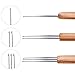 Zonon 3 Pieces 0.75 mm Dreadlock Crochet Hook Bamboo Needle Weaving Crochet, Include 1, 2, 3 Hooks for Dreadlock Supplies