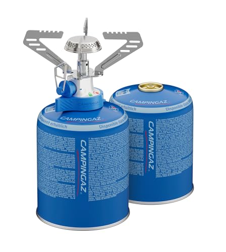 Campingaz Combo Camping Connect Stove & 2 x CV 470 Gas Cartridges | Con conexión Easy Clic y función Dual Lock | Hornillo ligero | Alta potencia 1250 W | Para camping, festivales y senderismo