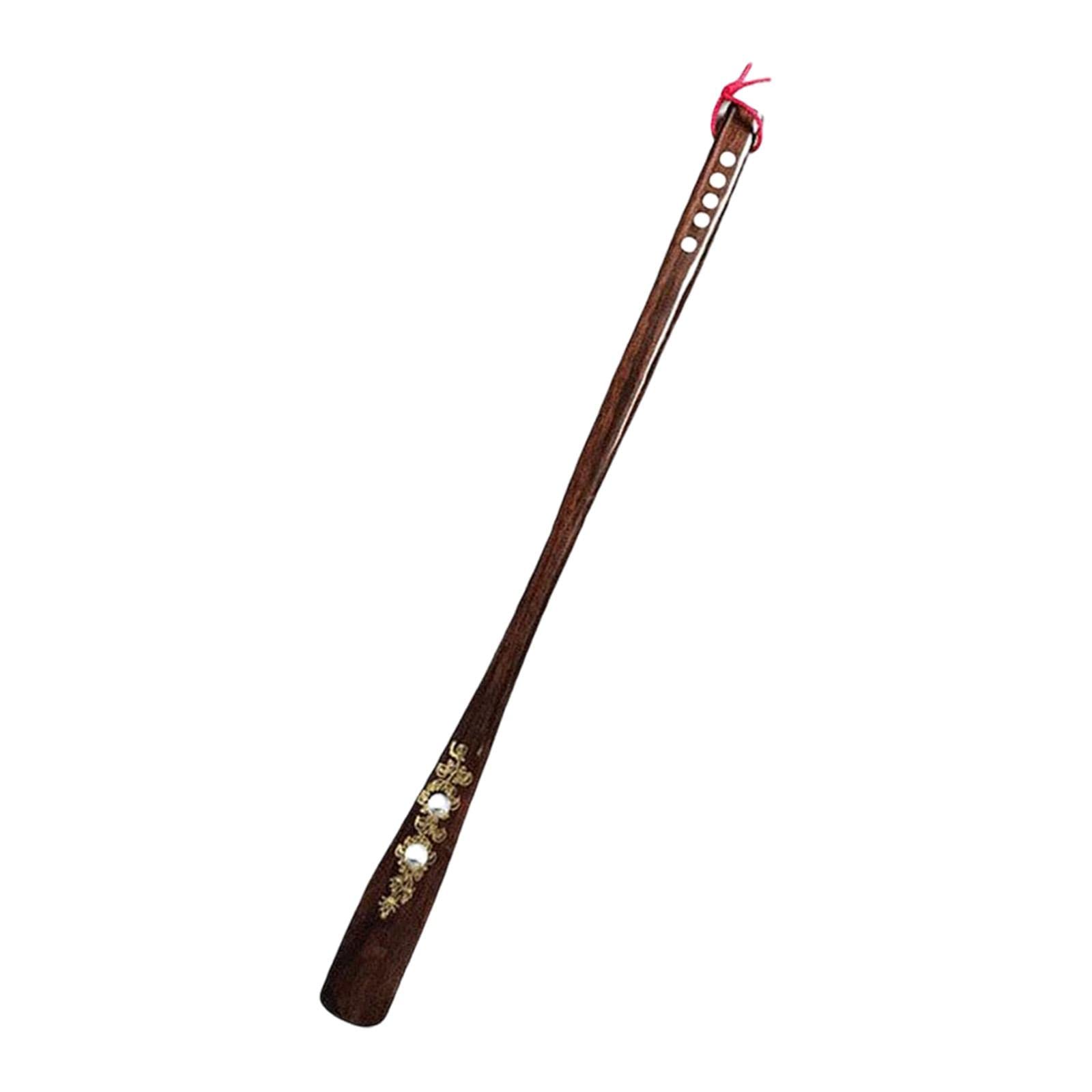 Calzador Largo de Madera con Mango Ergonómico y Cuerda de Almacenamiento Herramienta para Calzado Ayuda para Vestir Removedor de Calcetines Adecuado