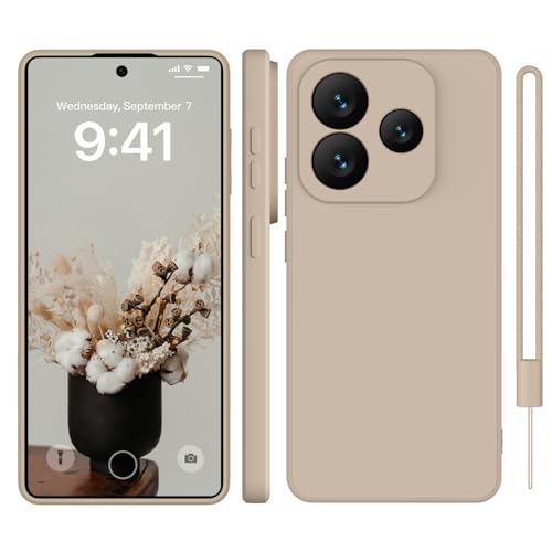 WXX für Xiaomi Redmi Note 14 5G Hülle Silikon Case Handyhülle Dünn Slim mit Microfiber(Nicht für Redmi Note 14 4G) Kratzfeste Rundumschutz Case Hülle für Xiaomi Redmi Note 14 5G 6.67 Khaki