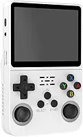 Console de jogos portátil retrô, console de videogame R36S de código aberto, sistema Linux, tela IPS de 3,5 polegadas, reprodutor de vídeo de bolso portátil com cartão TF 64G / 128G / 316 ( Color : Wh