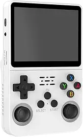 Console de jogos portátil retrô, console de videogame R36S de código aberto, sistema Linux, tela IPS de 3,5 polegadas, reprodutor de vídeo de bolso portátil com cartão TF 64G / 128G / 316 ( Color : Wh
